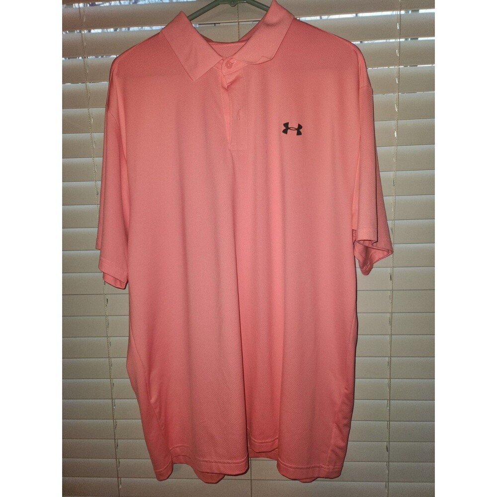 Under Armour Men's The Performance Polo Stretch Neon Pink Golf Shirt XL